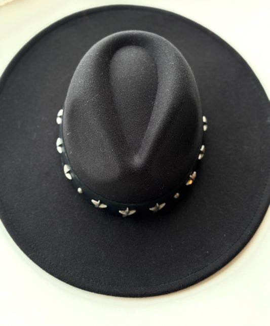 Sombrero Garza estrellado negro