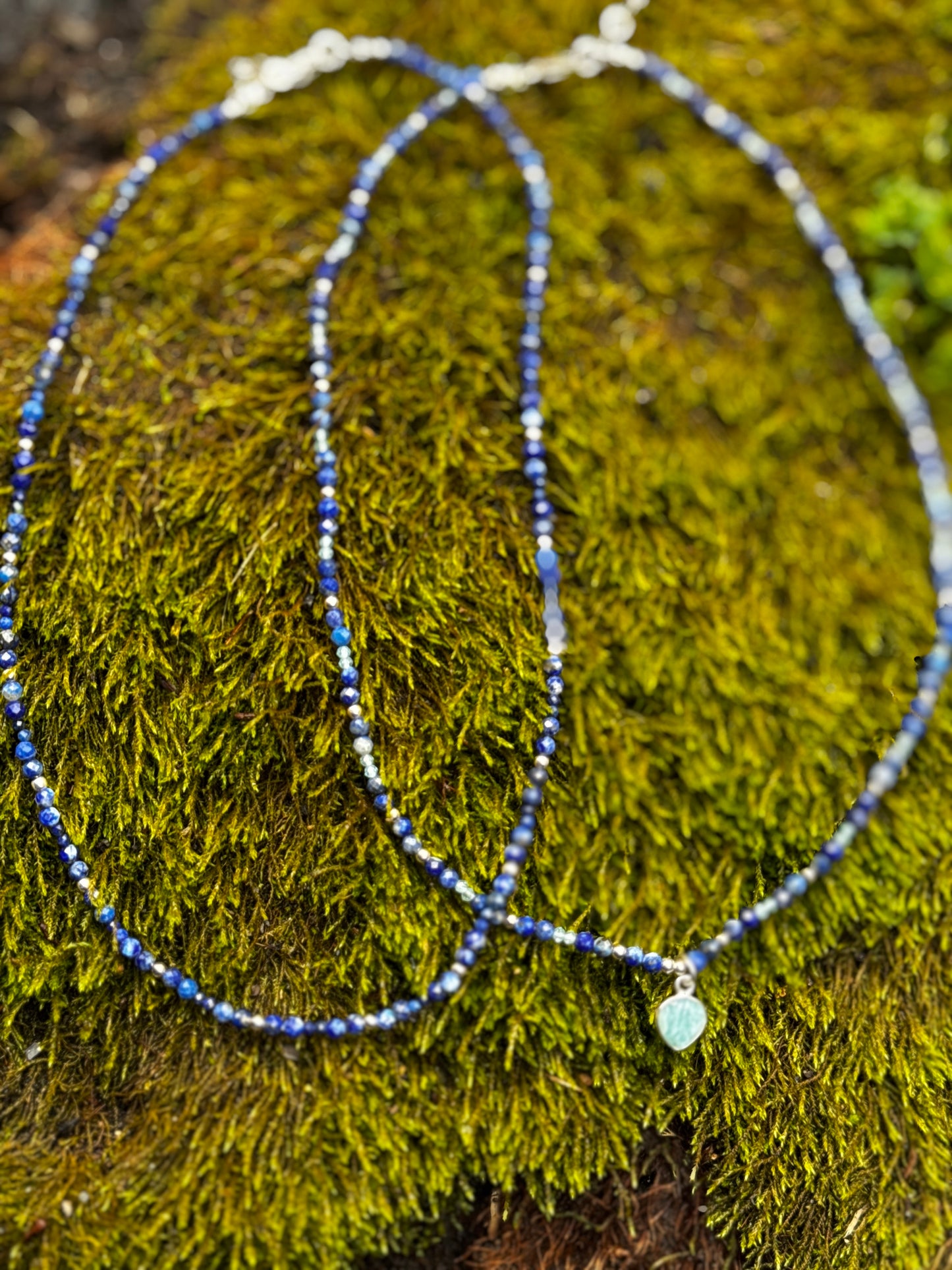 Collar Fluir Lapizlaluzuli y amazonita