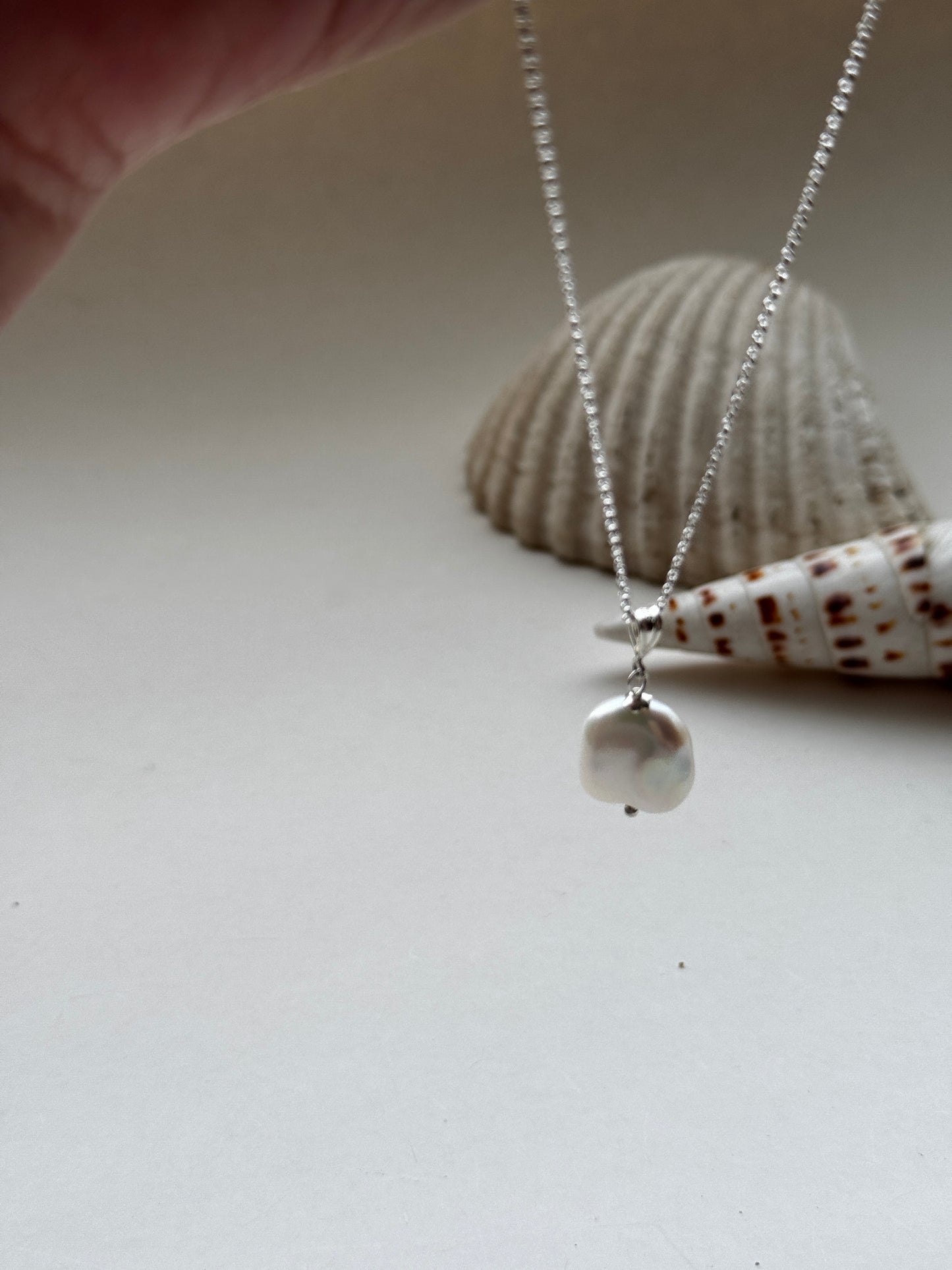 Cadena KÖ/ Plata y perla  barroca