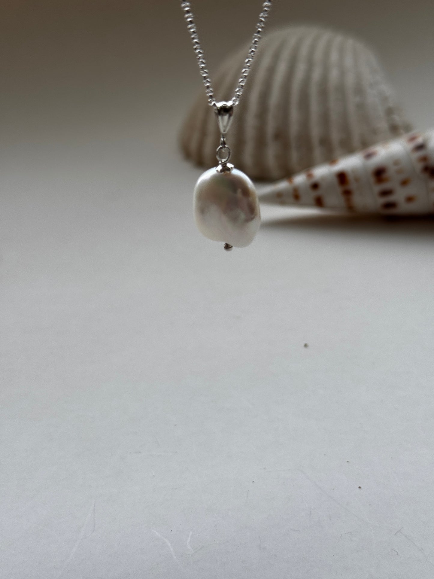 Cadena KÖ/ Plata y perla  barroca