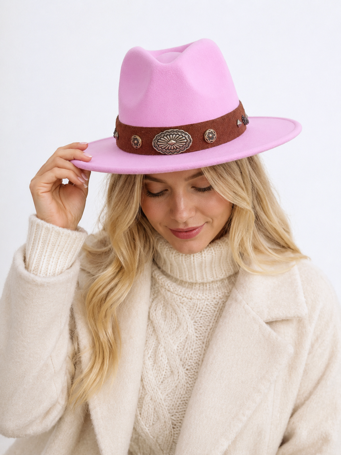 Sombrero Garza Boho (Rosado)