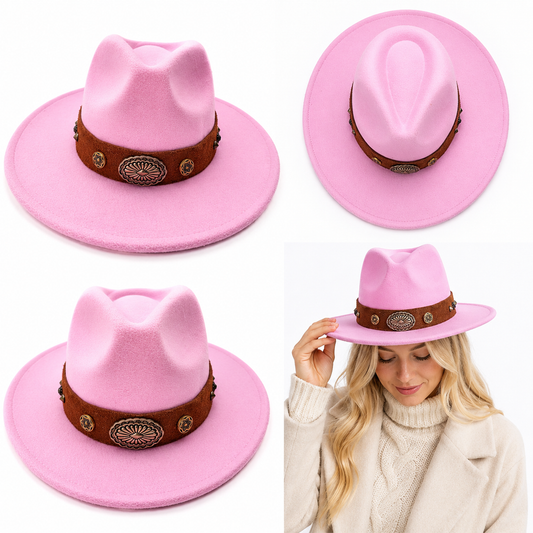 Sombrero Garza Boho (Rosado)